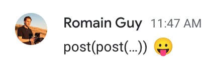 Romain Guy suggesting post(post(…))