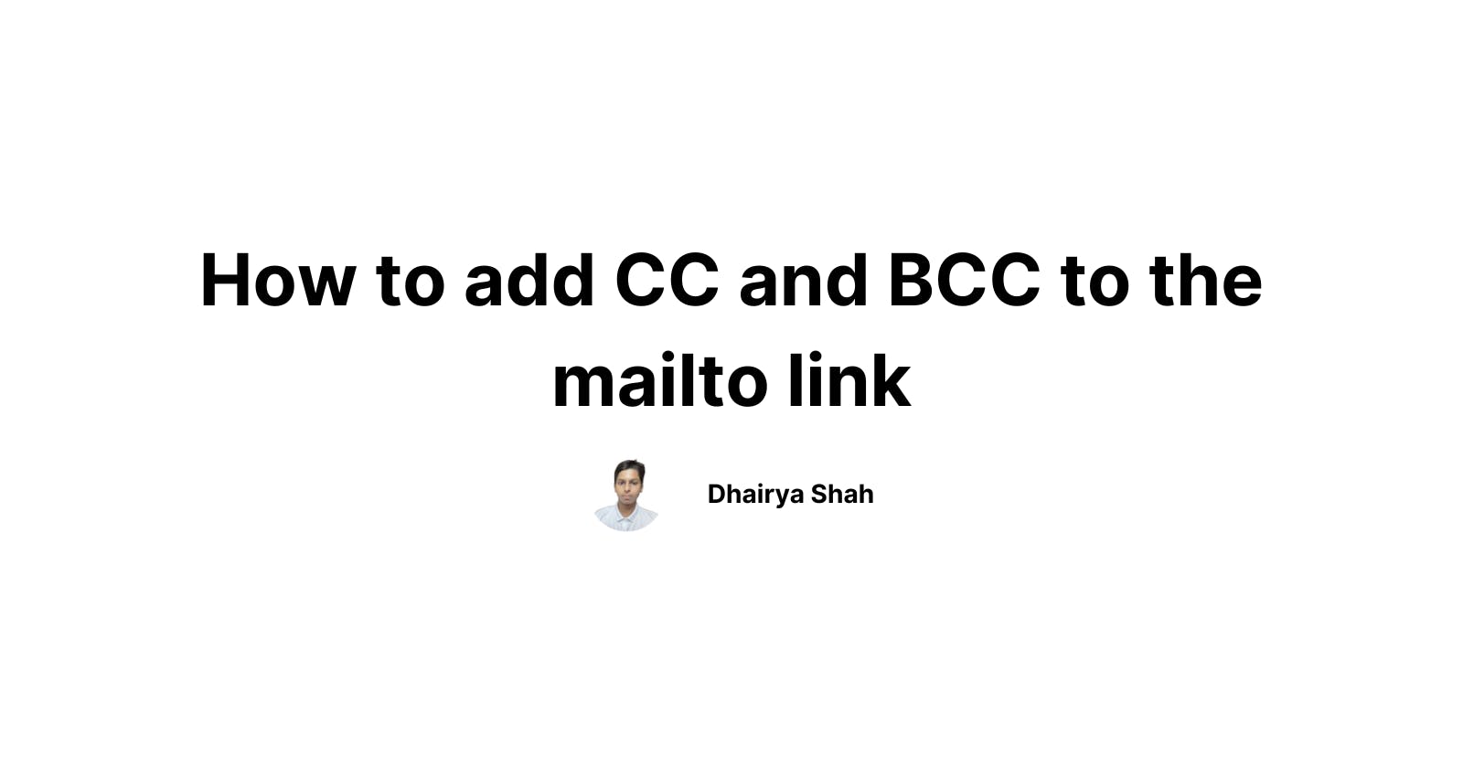 How to add CC and BCC to the mailto link?