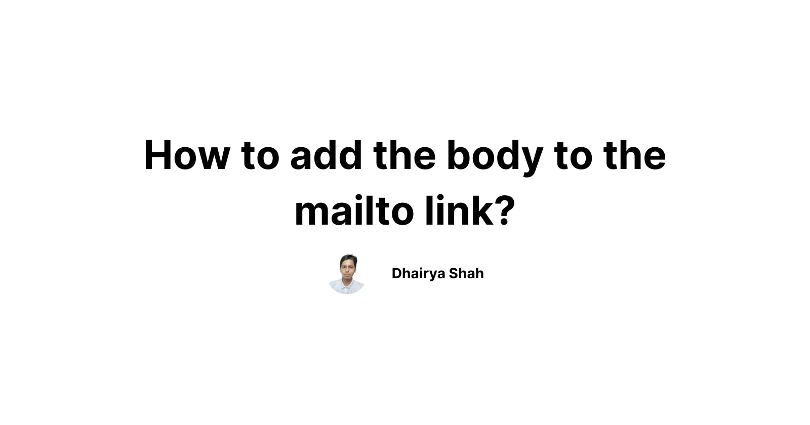 How to add the body to the mailto link?