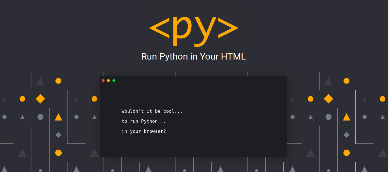 Run Python in browser with Pyscript