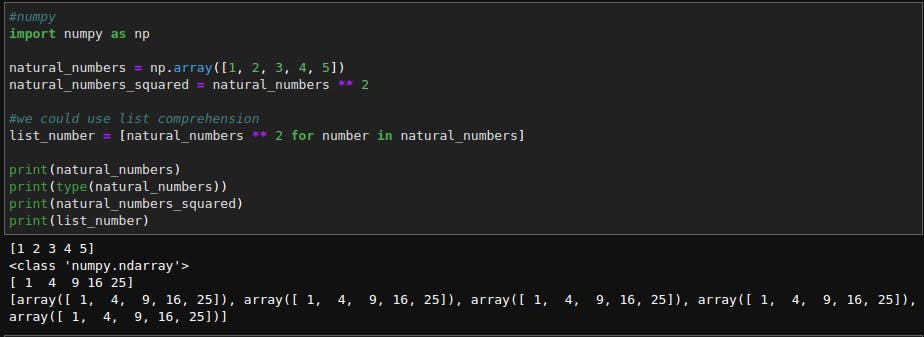 NumPy compared to Python Lists