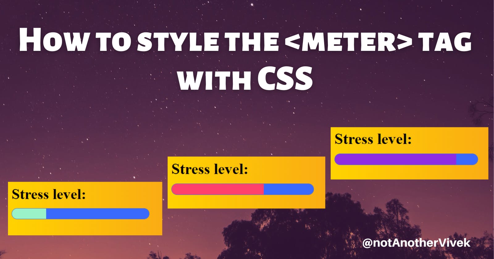 How to change the background colors of the <meter> tag using CSS