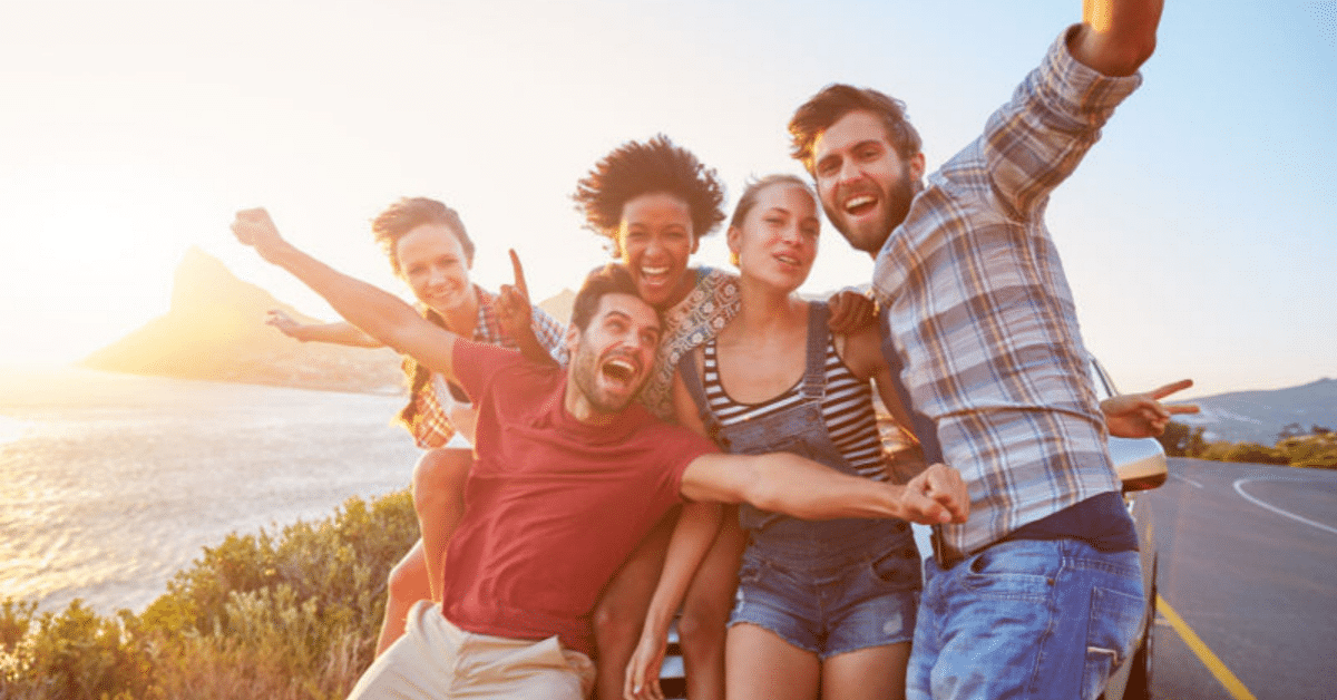 A group of diverse friends laughing and enjoying each other's company, reflecting the importance of social connections for overall well-being.