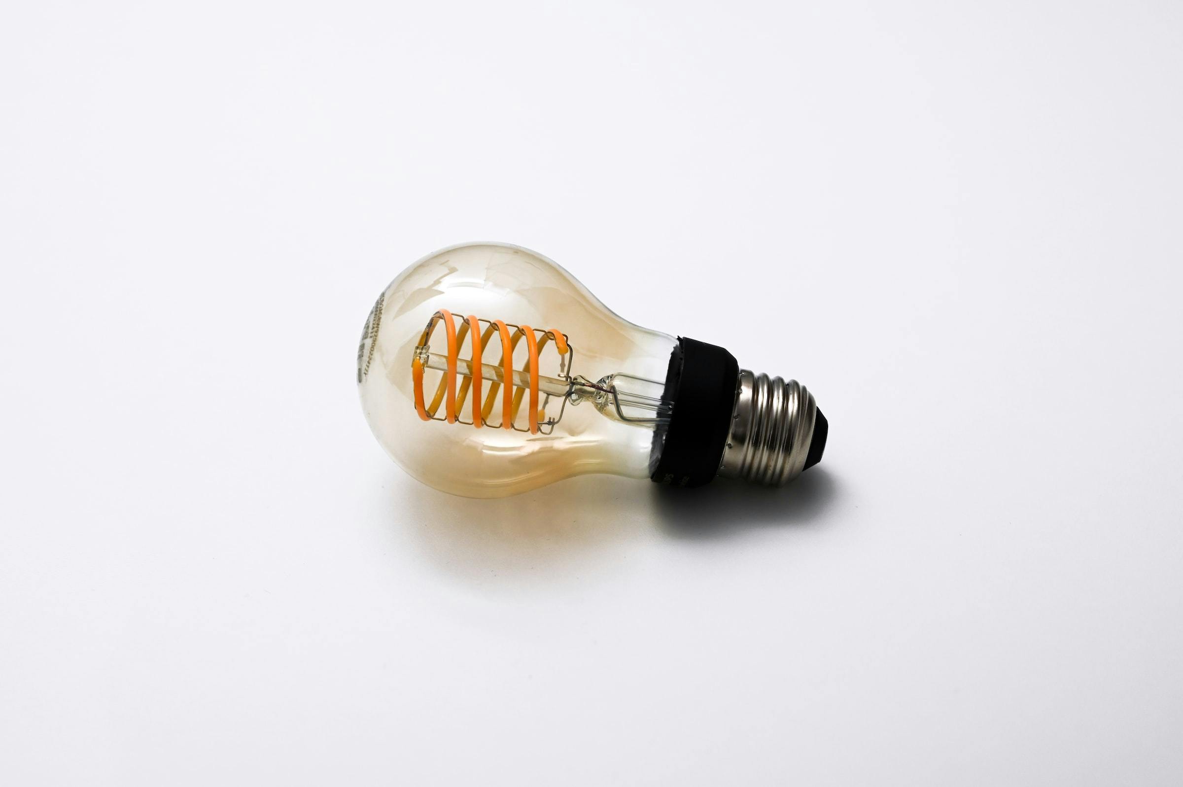 A light bulb that is turned on.
