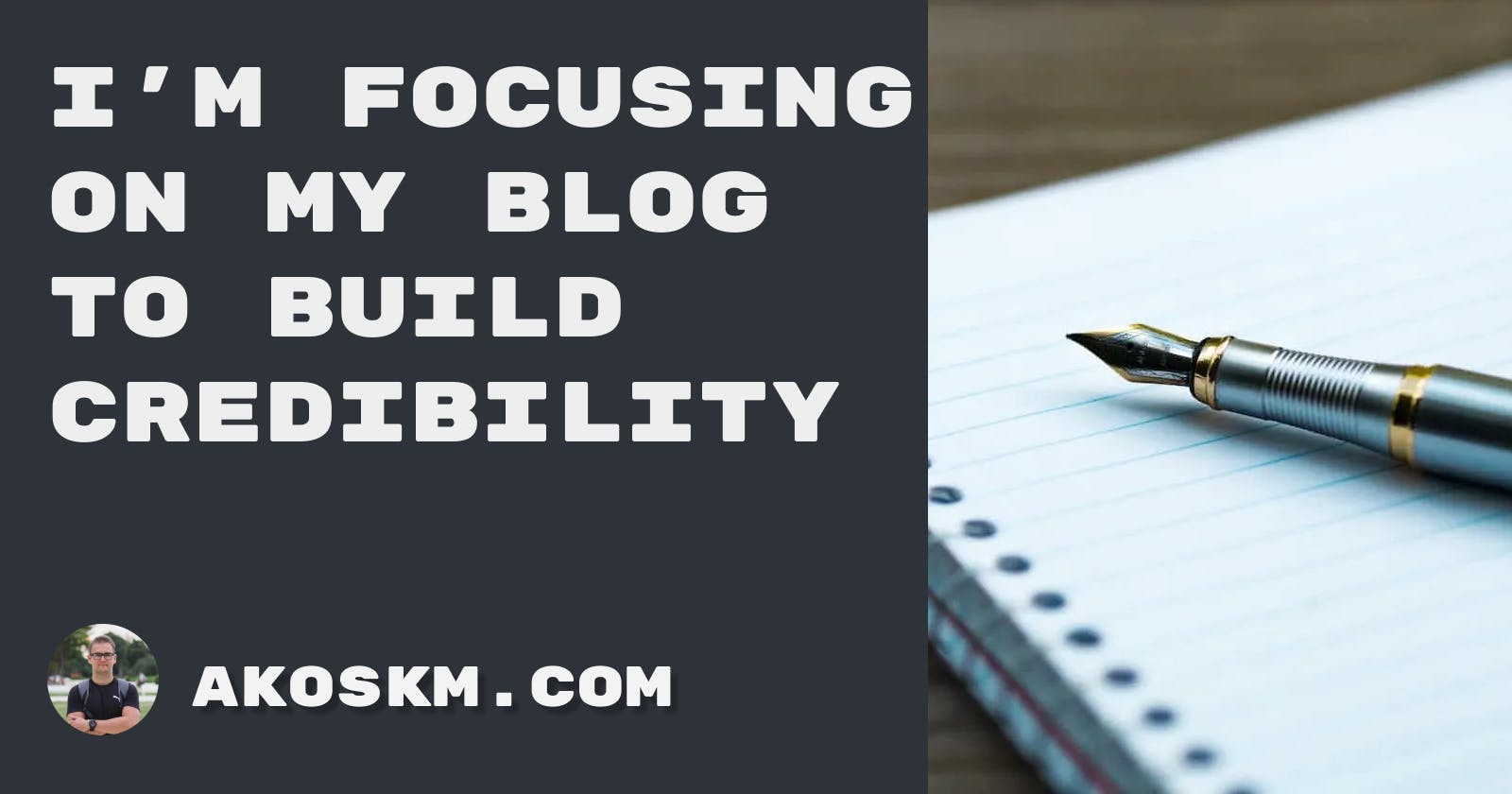 I want to build my blog because that's one of the best ways to gain credibility in my niche
