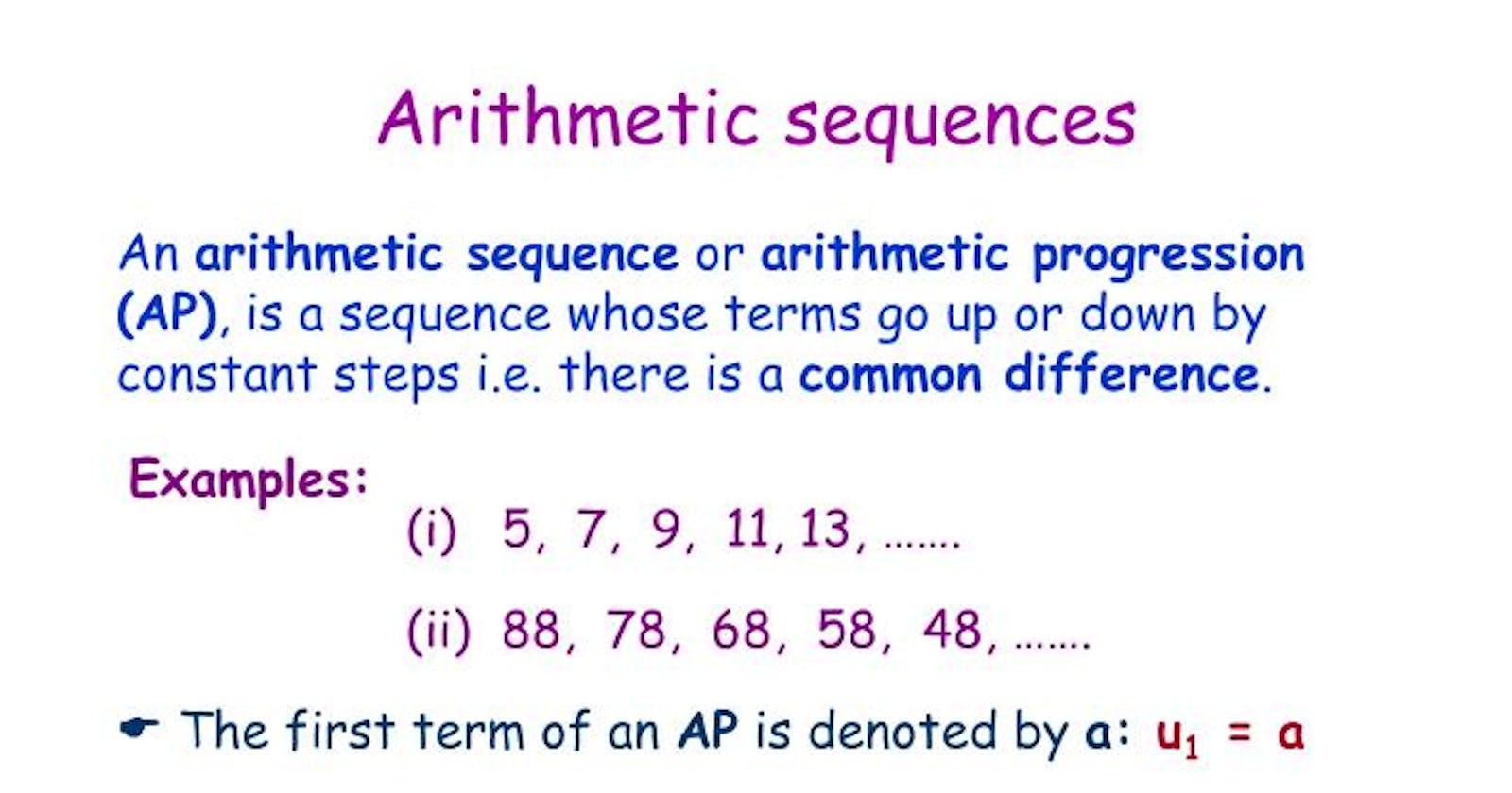 what is an arithmetic sequence