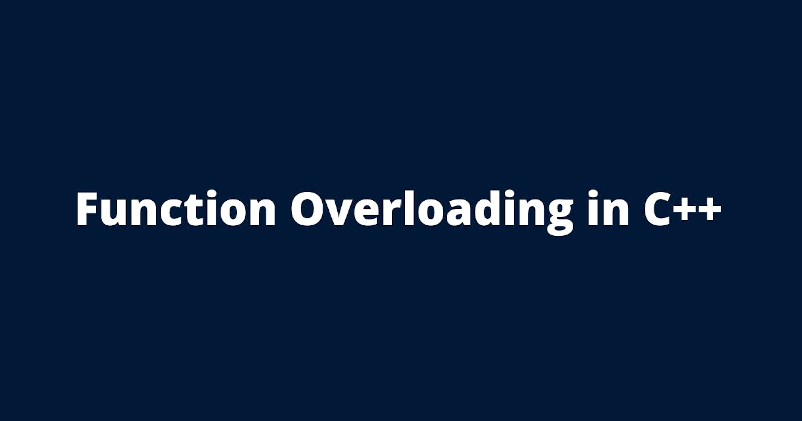 What is function overloading ?