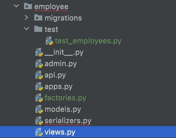 File structure for employee app