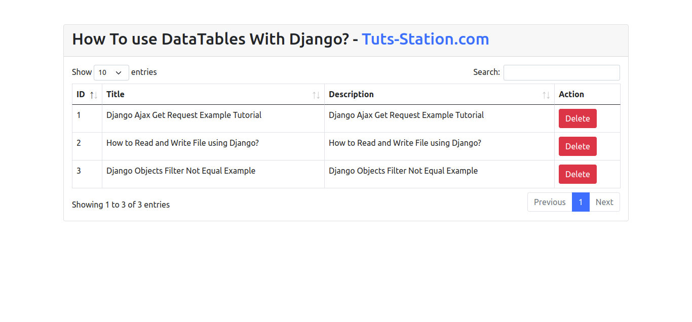How to use Datatables in Django?