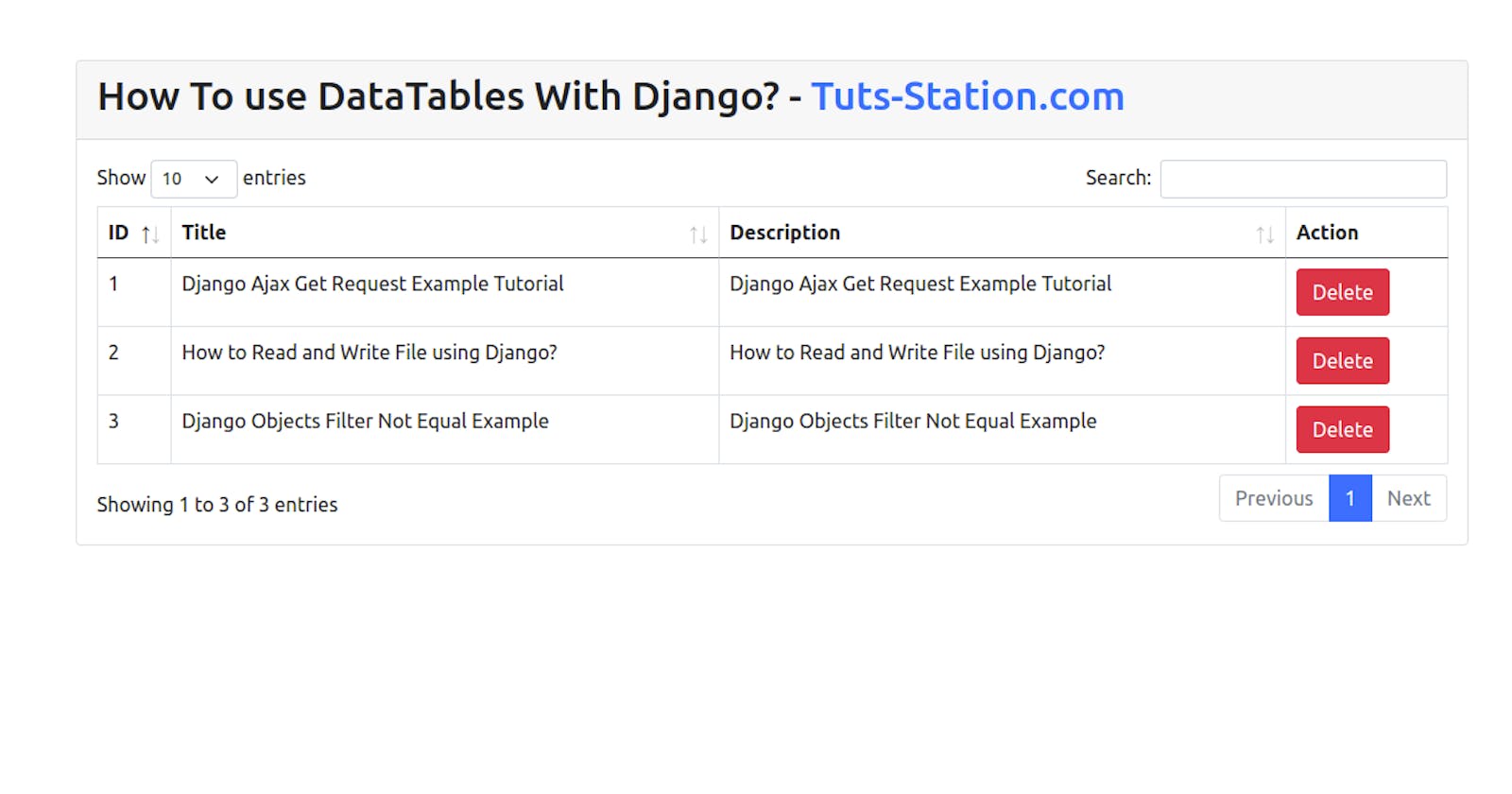 How to use Datatables in Django?