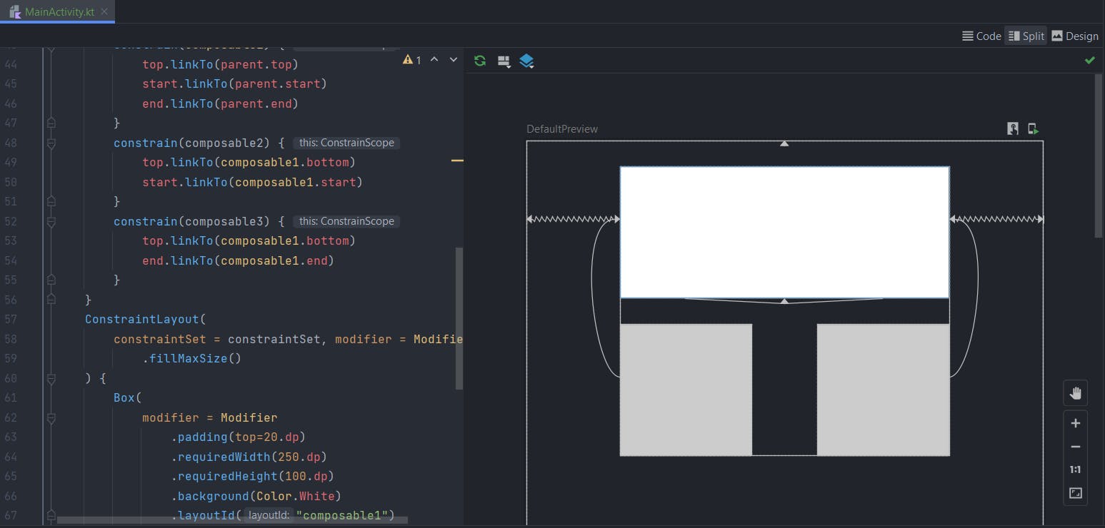 constraint layout Compose Preview
