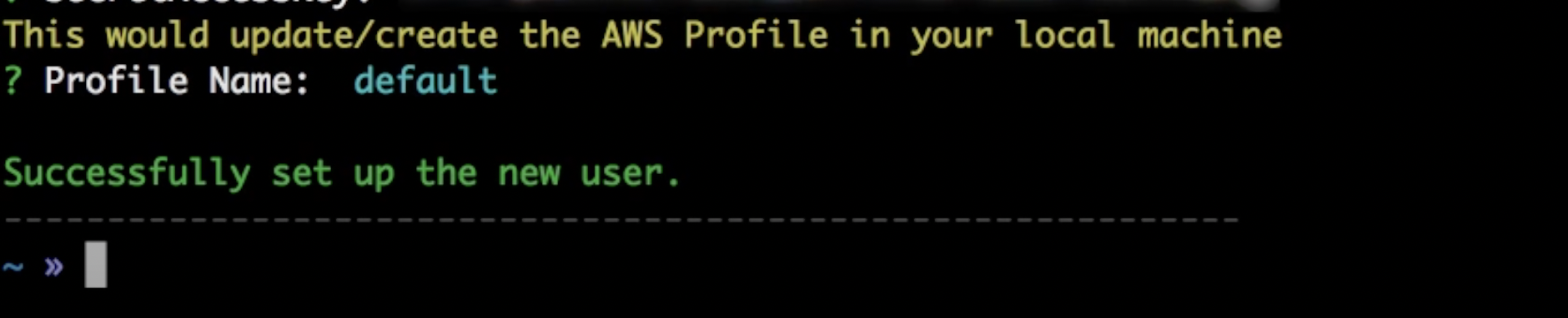 create a profile name on your local machine