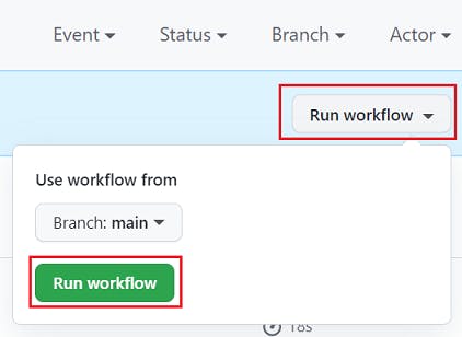 Run workflow button