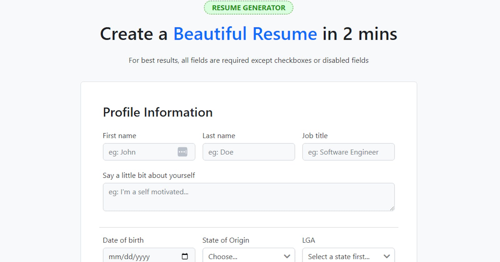 I built a web based resume generator  using  Docxtemplater