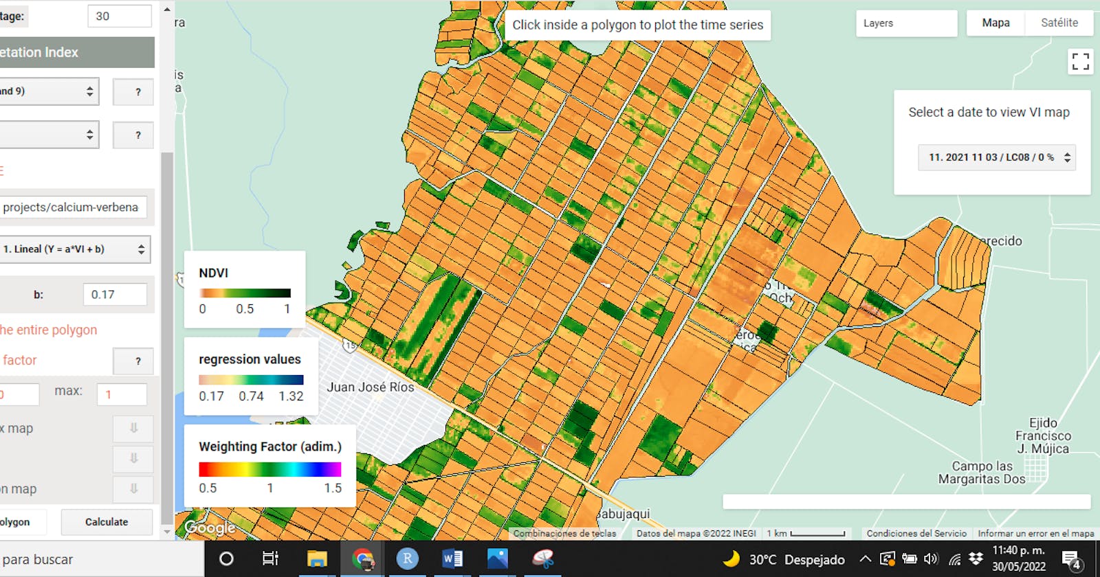 Calcular 23 índices de vegetación usados en agricultura con imagenes Landsat y Sentinel