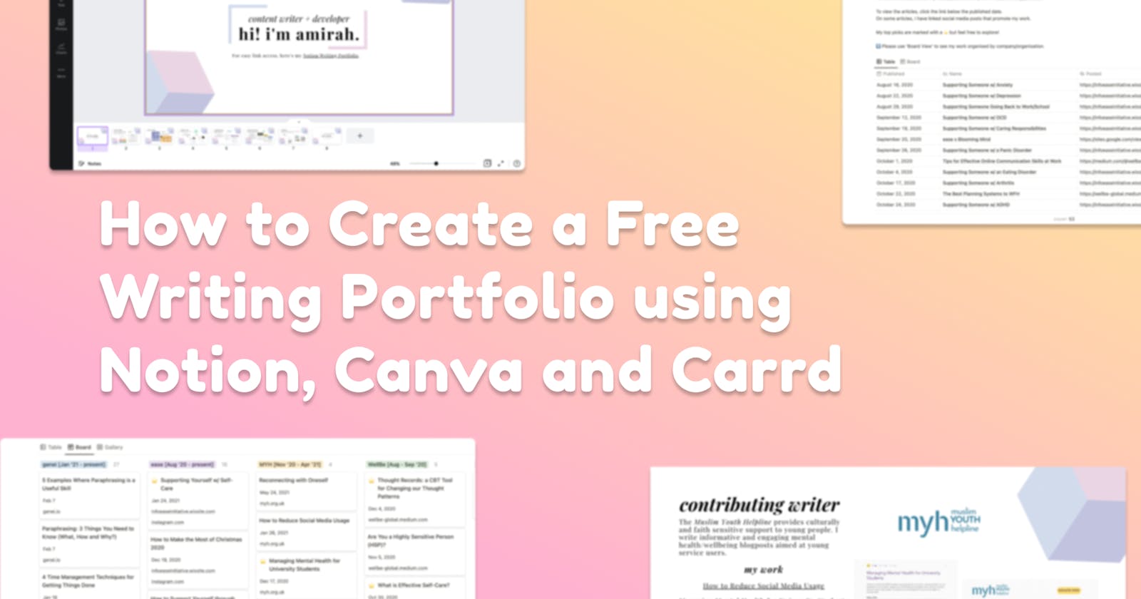 Create a Writing Portfolio for Free without Code
