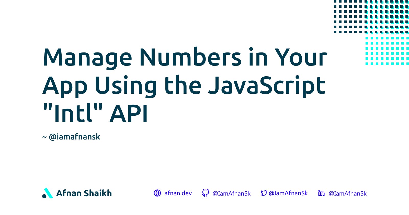 Manage Numbers in Your App Using the JavaScript "Intl" API