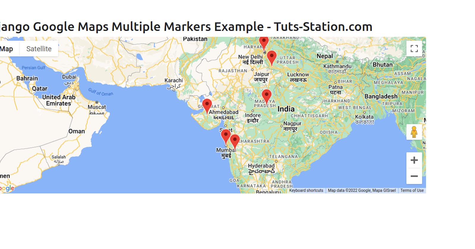 Django Google Maps Multiple Markers Example