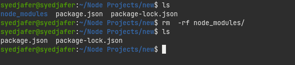 node modules deletion