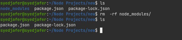 node modules deletion