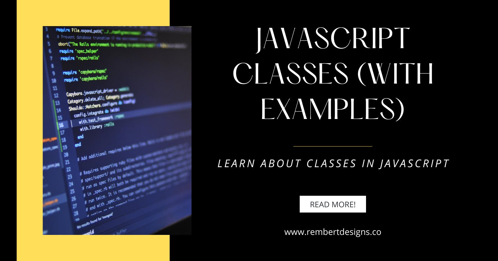 JavaScript Classes (With Examples)