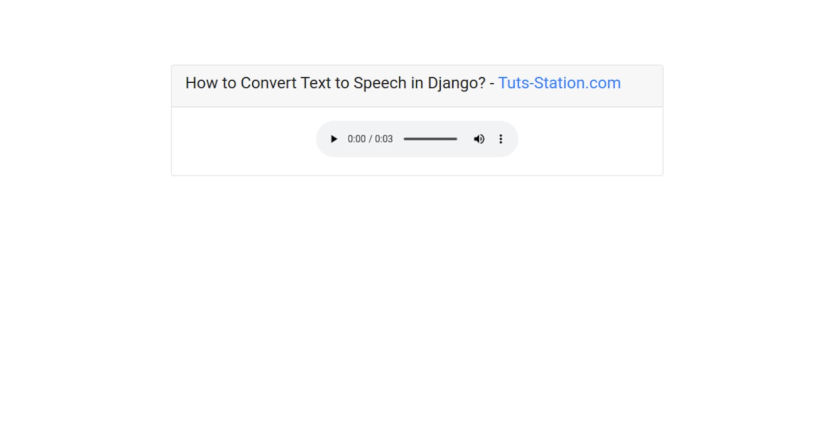 How to Convert Text to Speech in Django?
