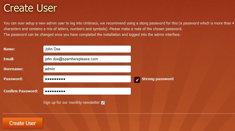 Setting up an Admin password