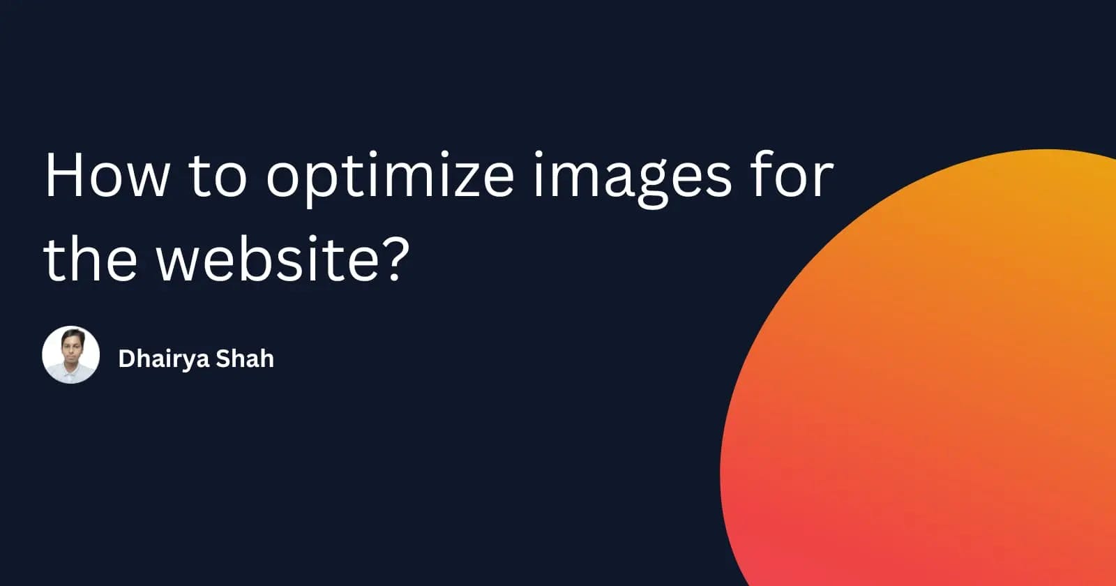 How to optimize images for website?