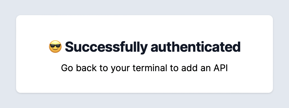 Successfully authenticated