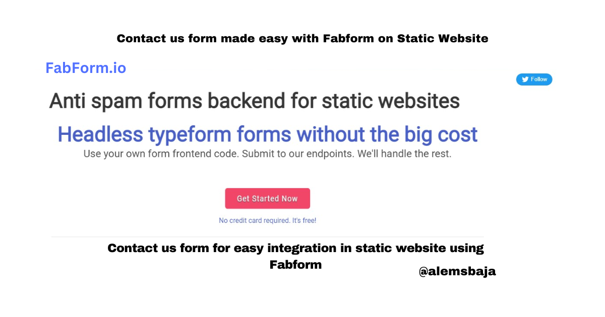 Contact us form made easy with Fabform on Static Website