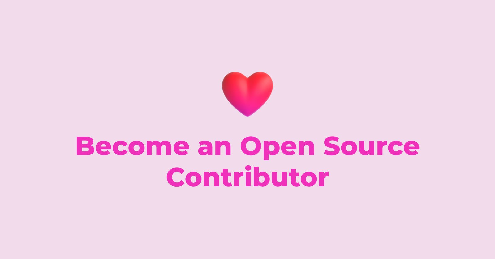 Become an Open Source Contributor