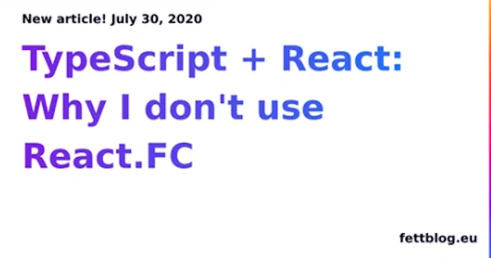 React Fc is discouraged