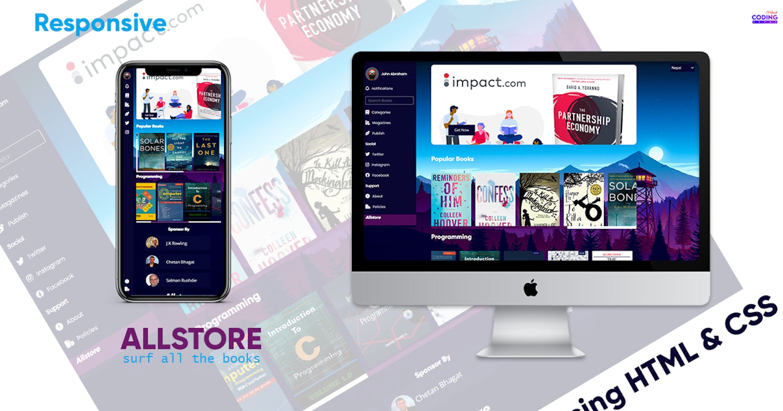 Create Responsive Book Store Web Design