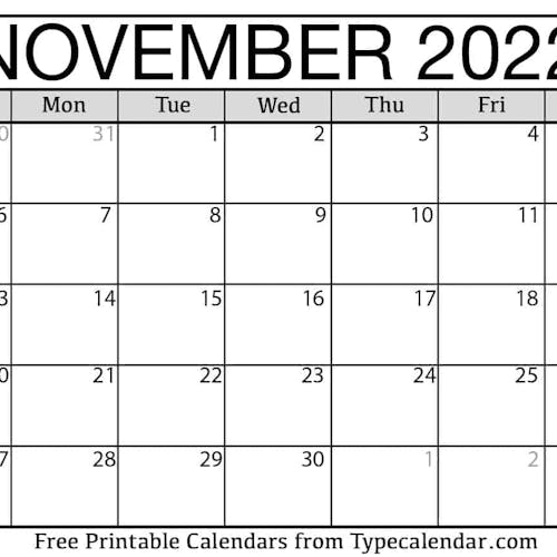 November Calendar's photo
