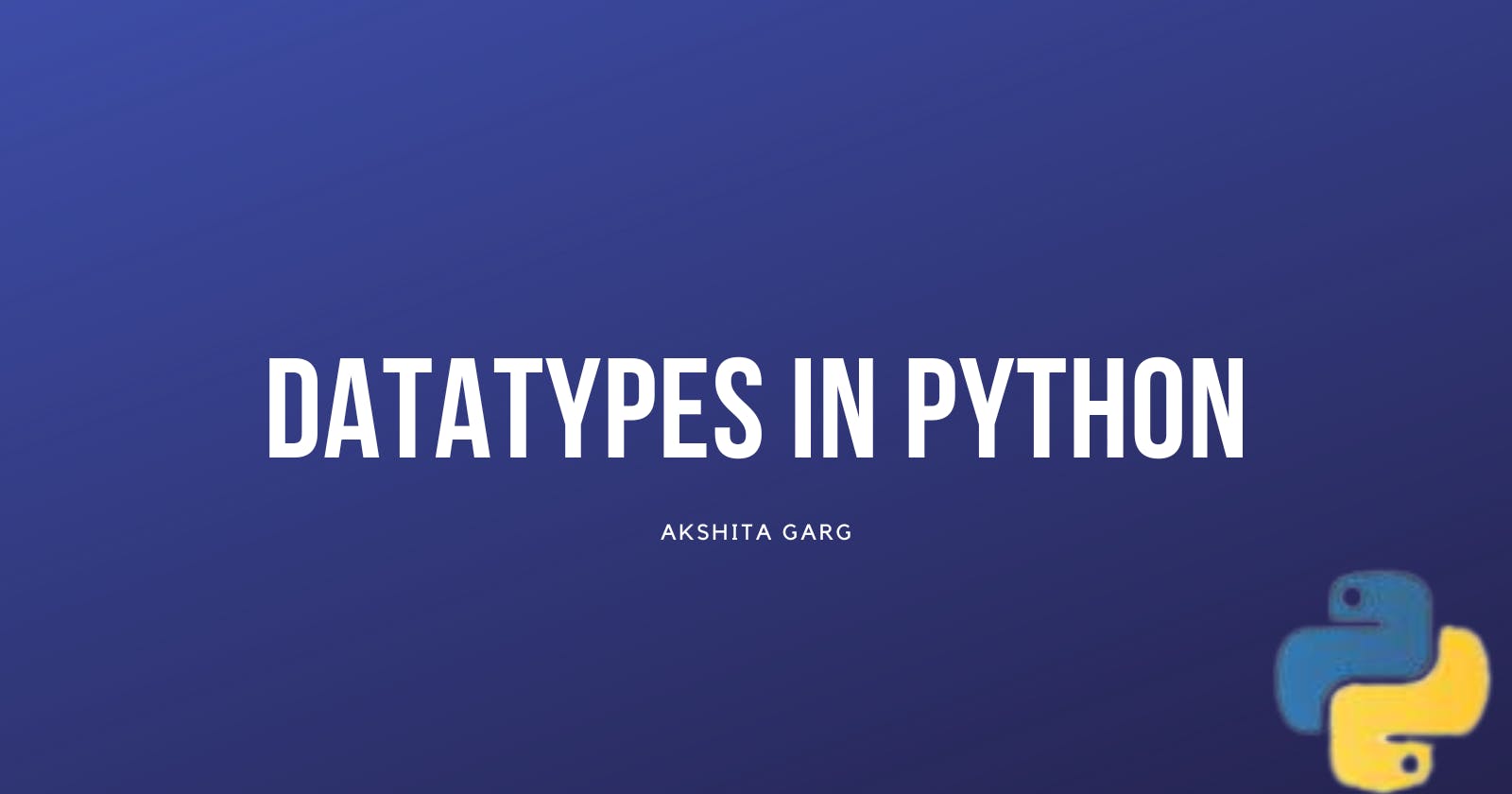 Datatypes in Python