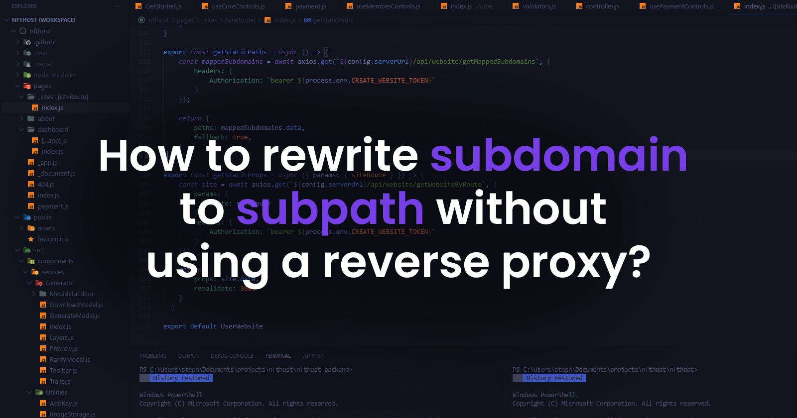 How to rewrite subdomain to subpath without using a reverse proxy?