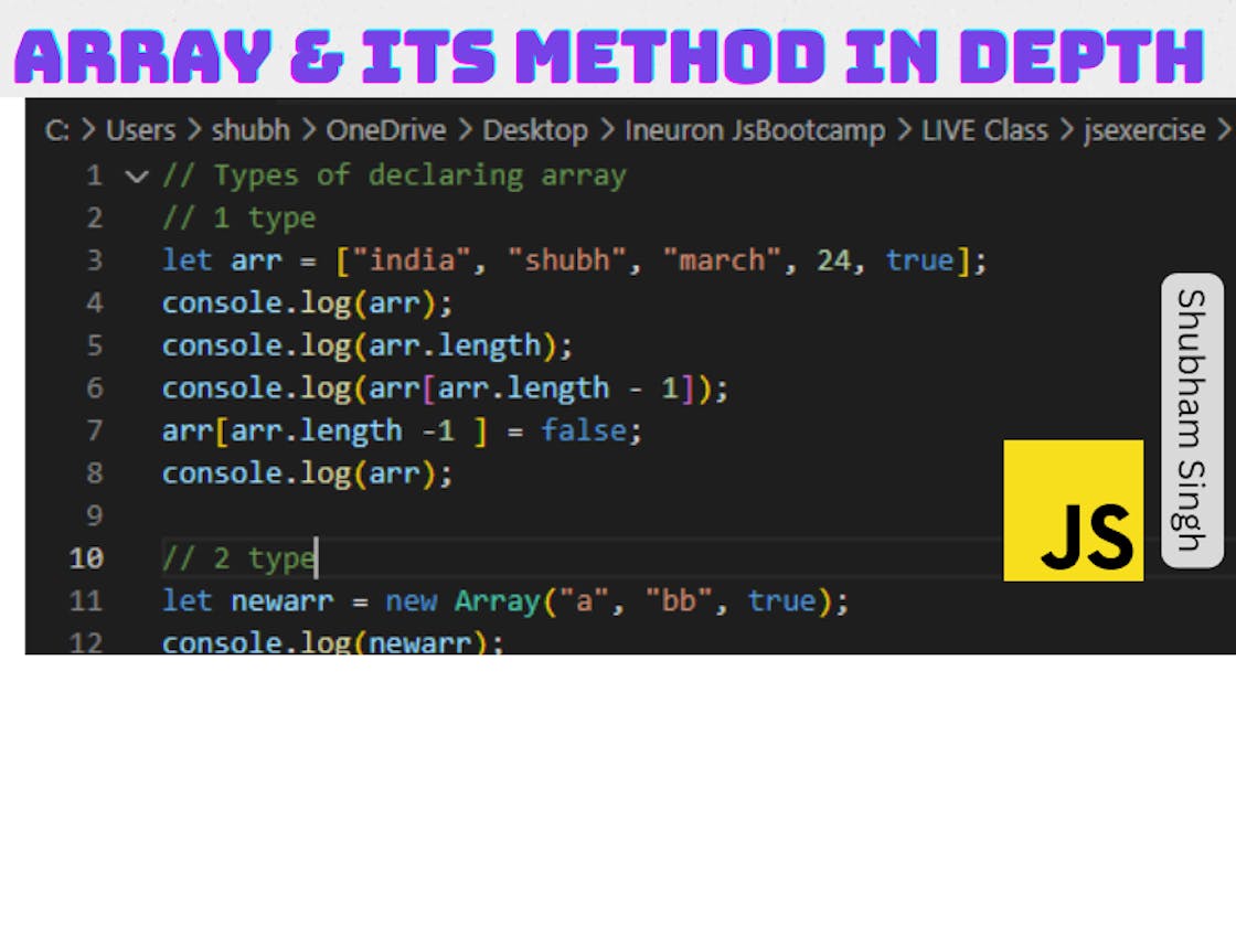 Arrays & it's method in JavaScript