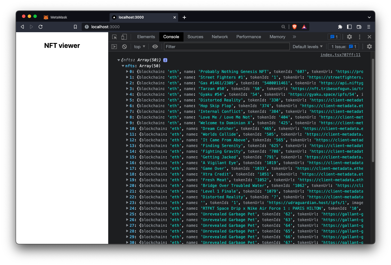 screenshot console log nft list.png