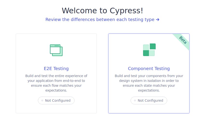 select a testing type