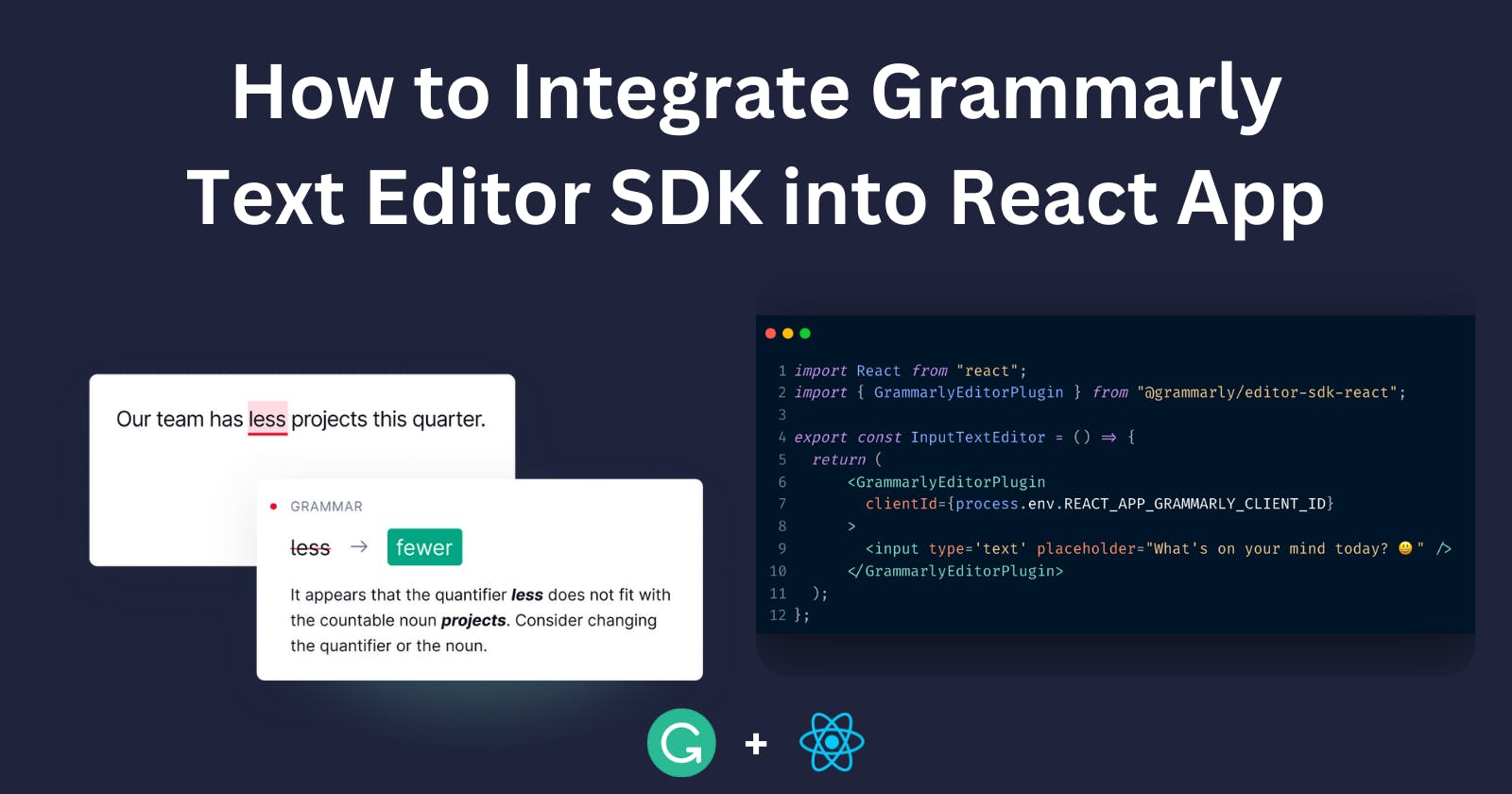 How to Integrate Grammarly Text Editor SDK into React App