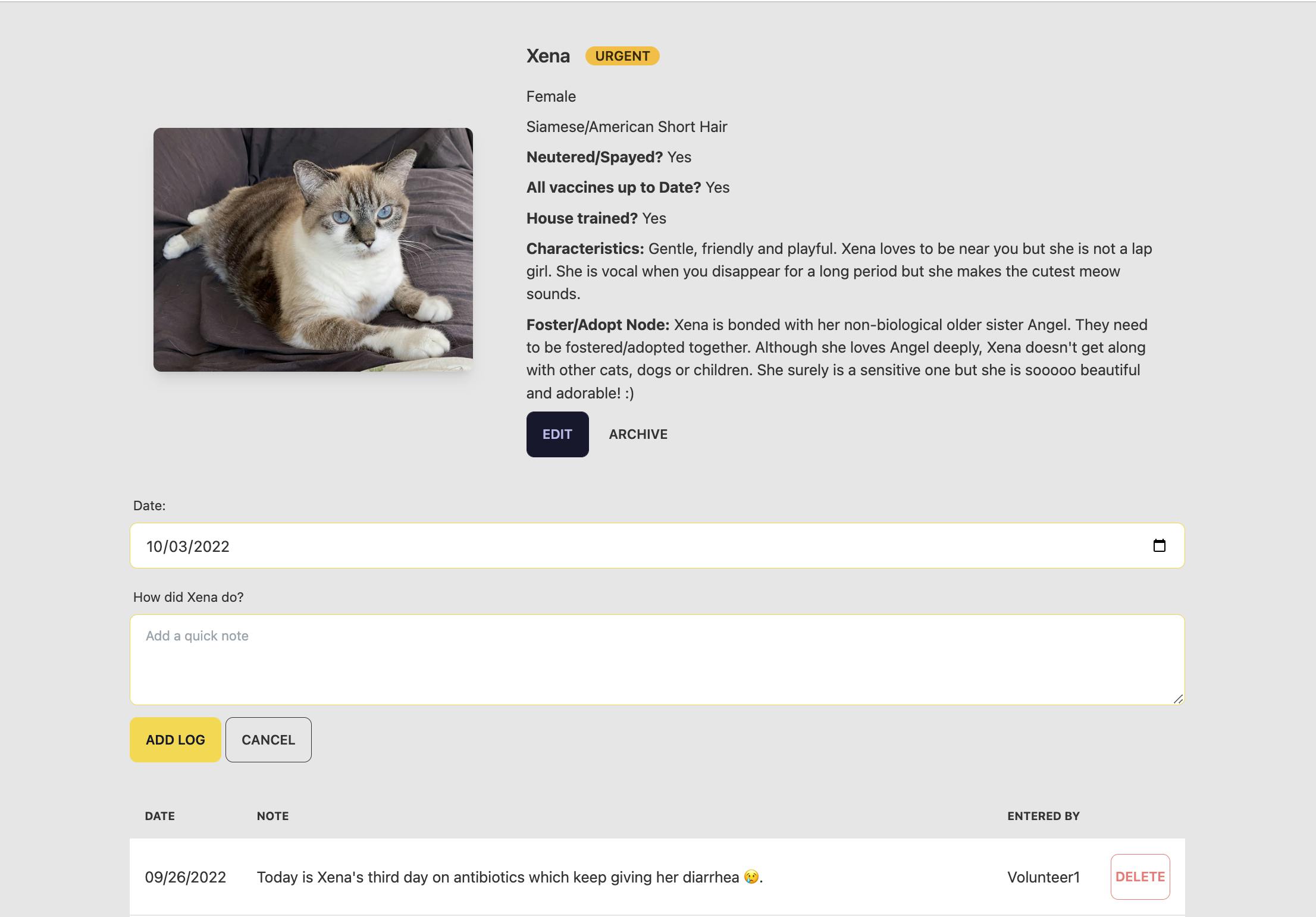 Screen Shot Cat Page with Add New Catlog Form (after clicking the Add New Catlog button)