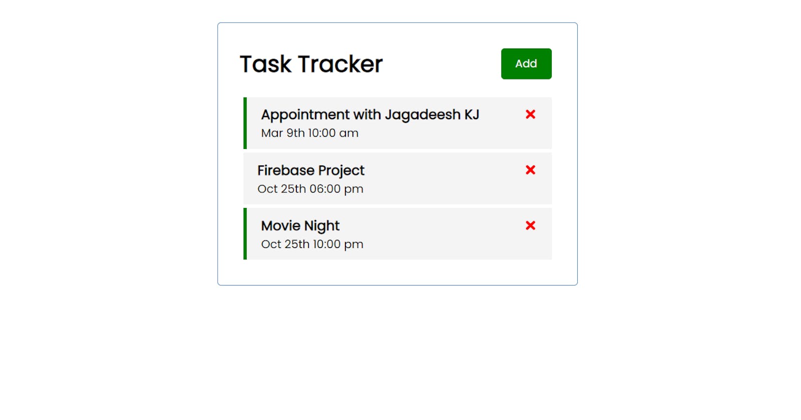 Task Tracker  with React