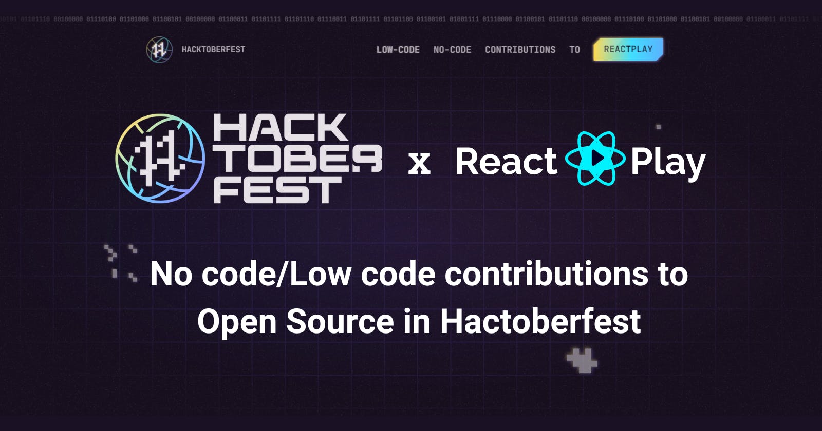 No code/Low code Contributions to Open Source in Hactoberfest