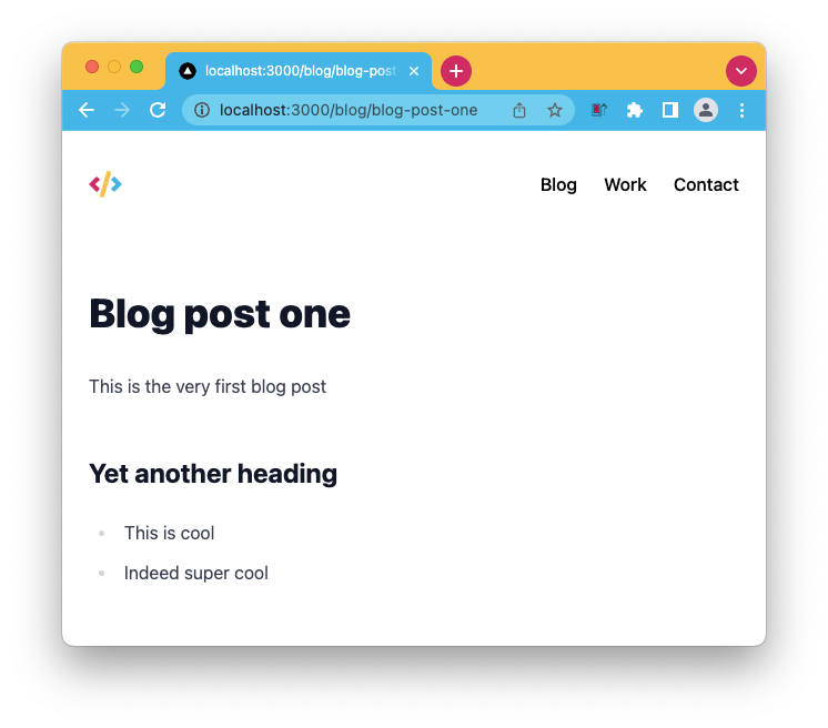 Styled markdown page