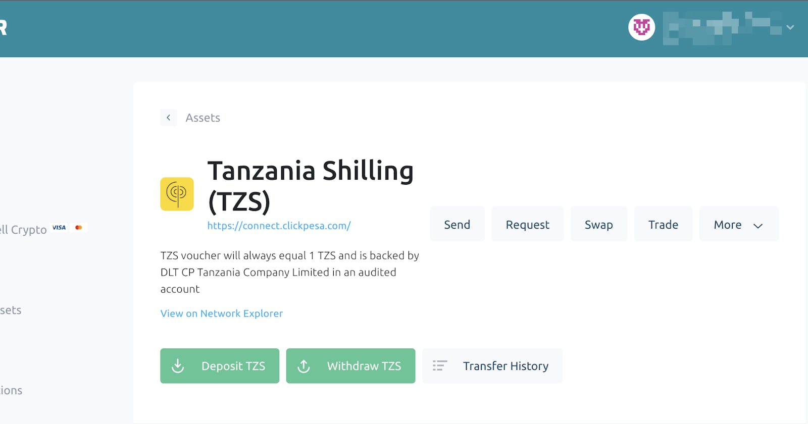 Receive TZS asset into your Stellar account via LOBSTR wallet