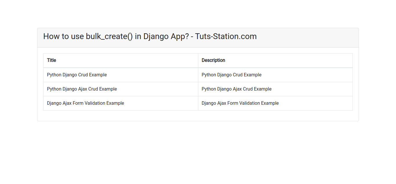 How to use bulk_create() in Django App?