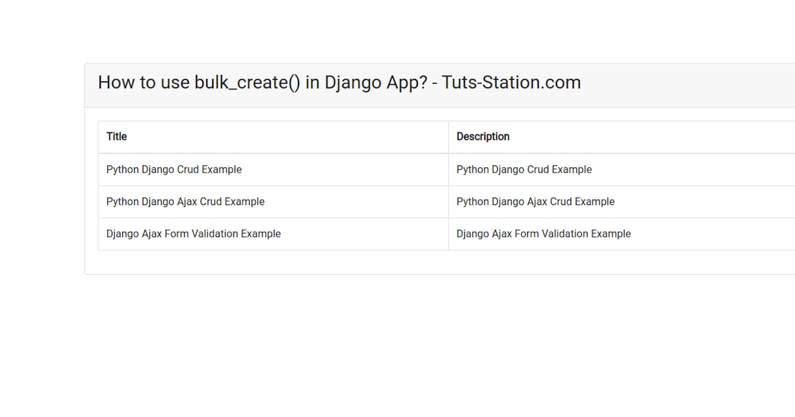 How to use bulk_create() in Django App?