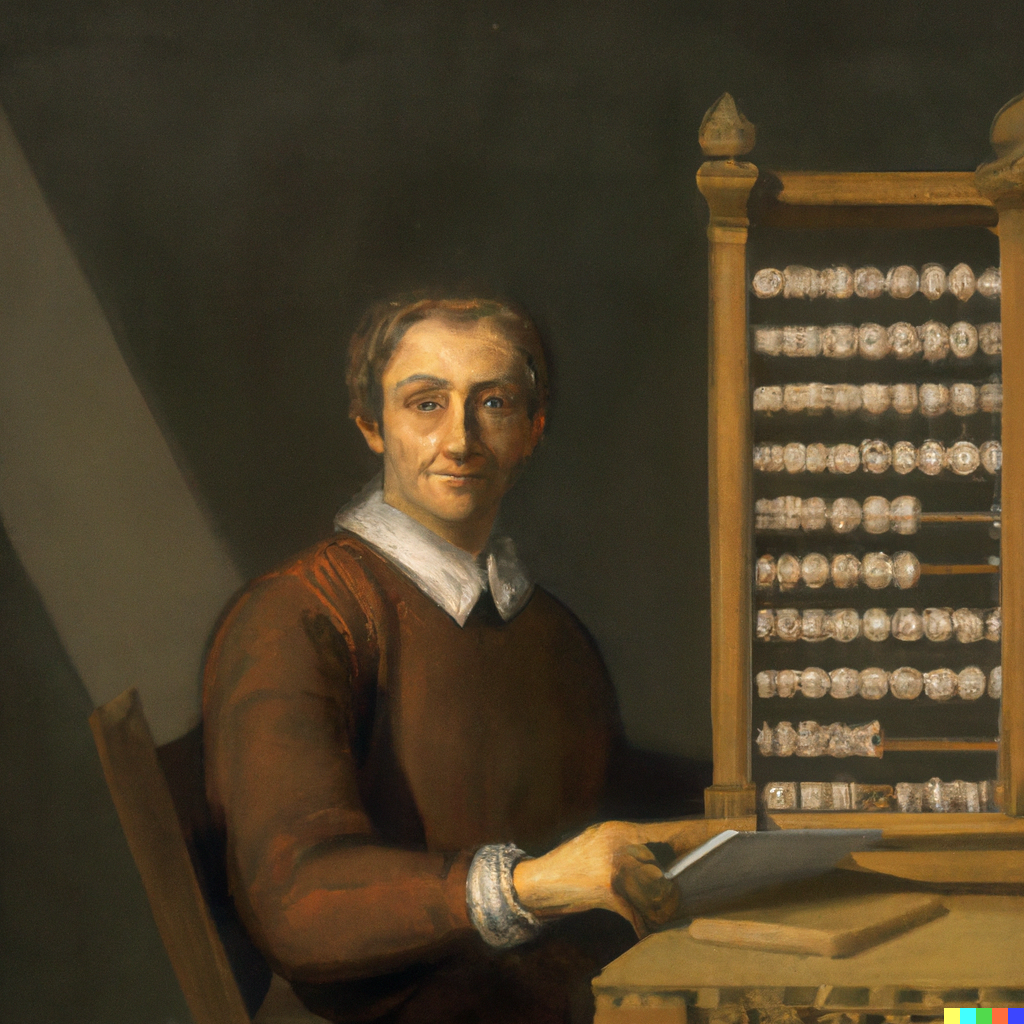 DALLE 2022-10-11 22.48.39 - A painting by Giambettino Cignaroli depicting a software engineer using an abacus.png