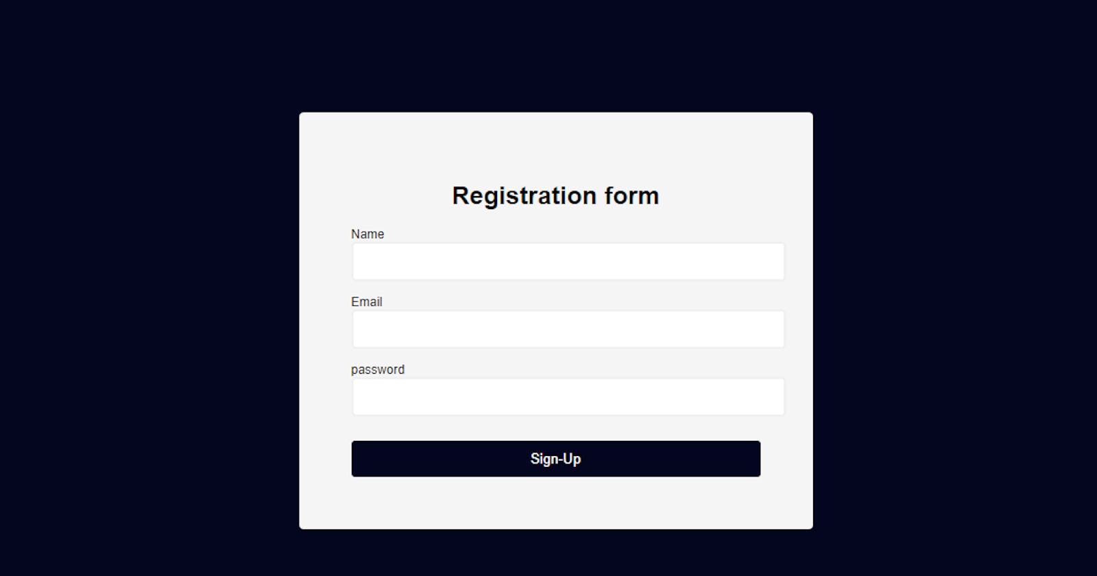 Build A JavaScript Registration Form