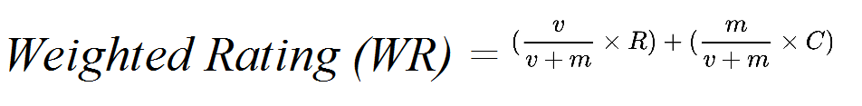 Weighted Rating Formula